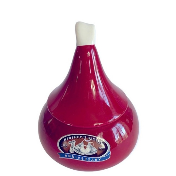 Hershey's 100th Kiss Anniversary Red Ceramic Jar - Picture 1 of 7